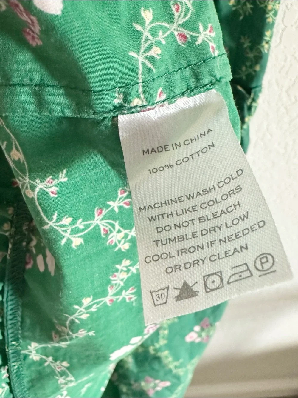 Hill House Home Ellie Nap Dress in Emerald Green Trellis Sz S